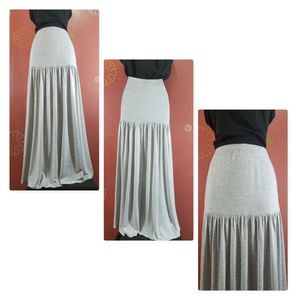 Jersey-Knit Drop Waist Skirt Heather Gray